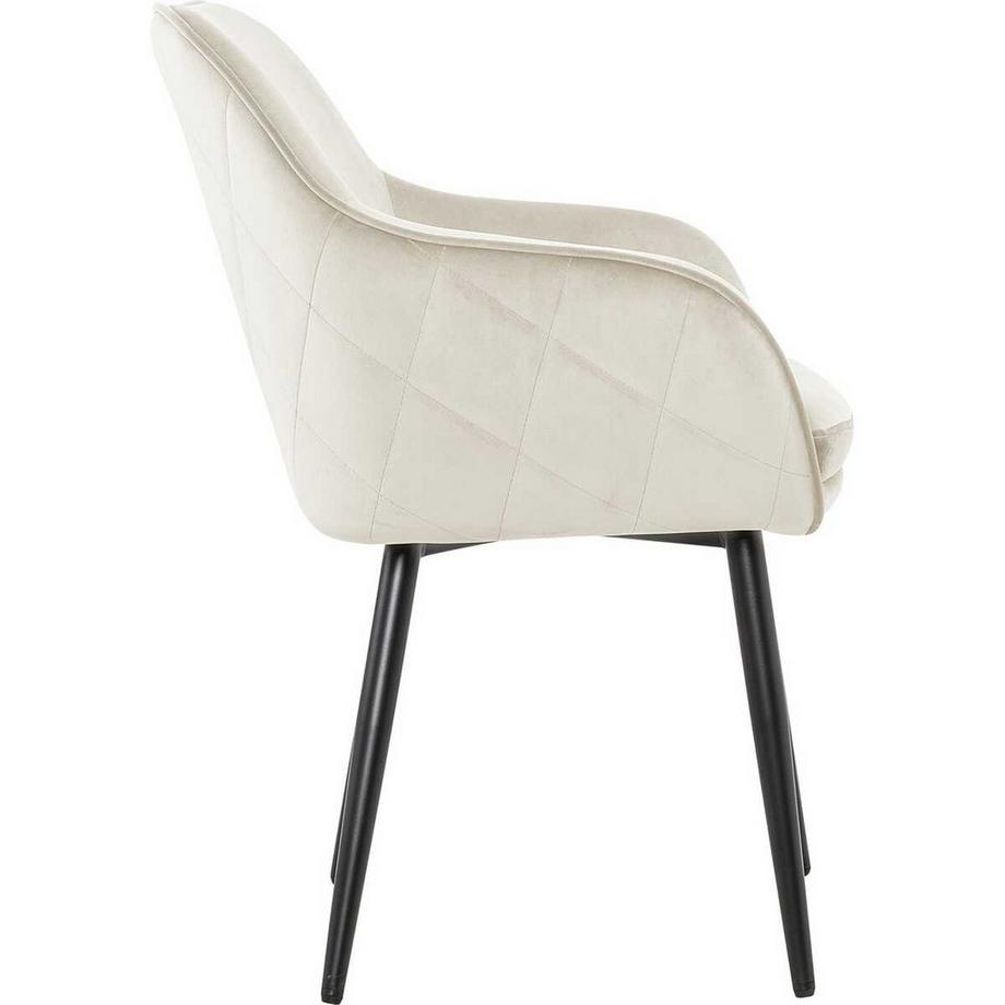 mutoni Chaise de salle à manger velours crème  