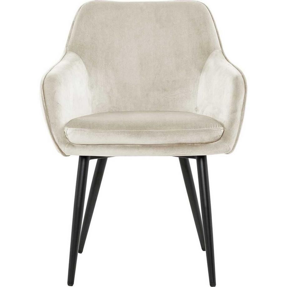 mutoni Chaise de salle à manger velours crème  