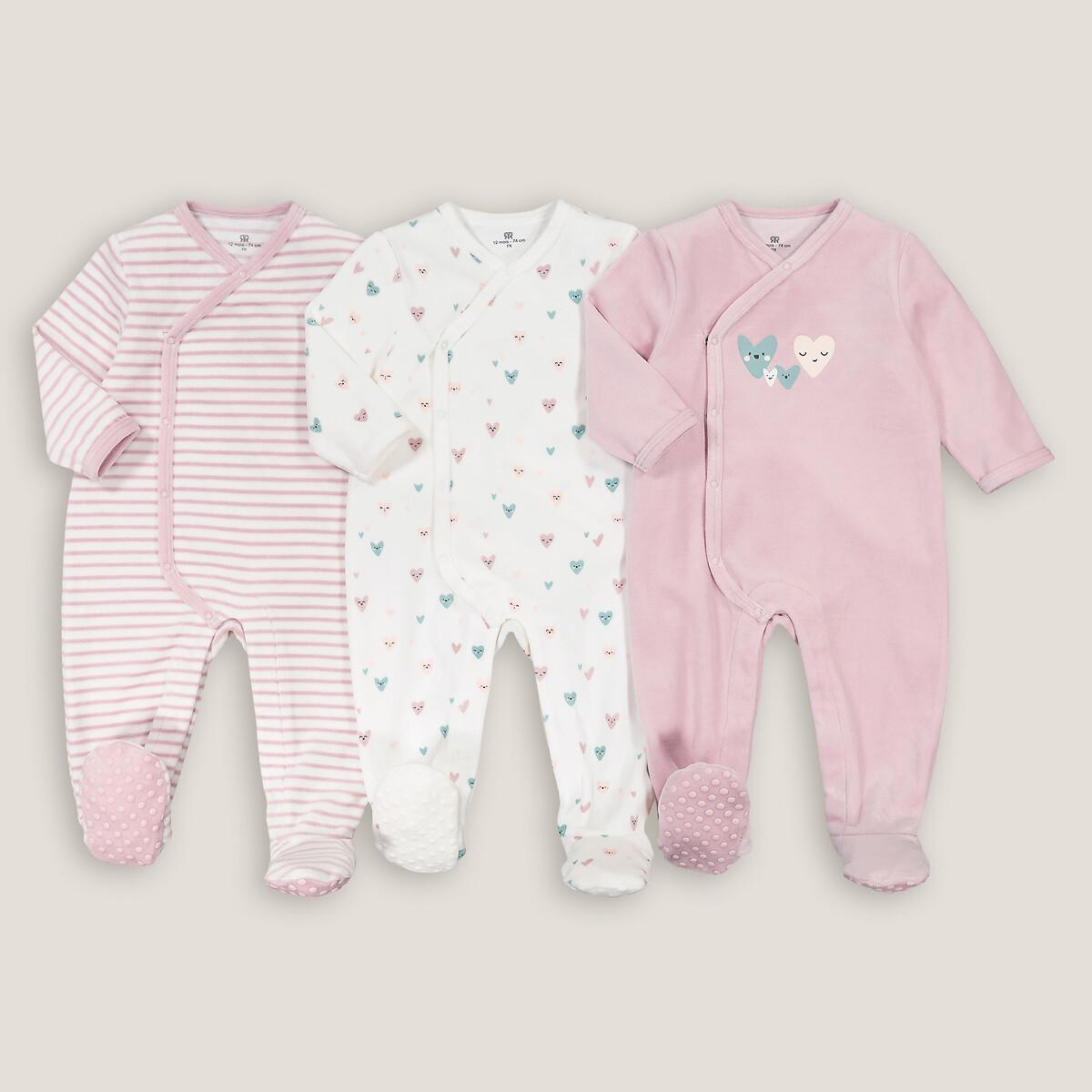 Image of 3er-pack Samt-strampler Unisex Weiss 0-3M