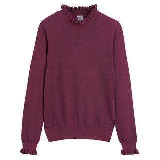 La Redoute Collections  Pullover mit gerüschtem Stehkragen und langen Ärmeln 