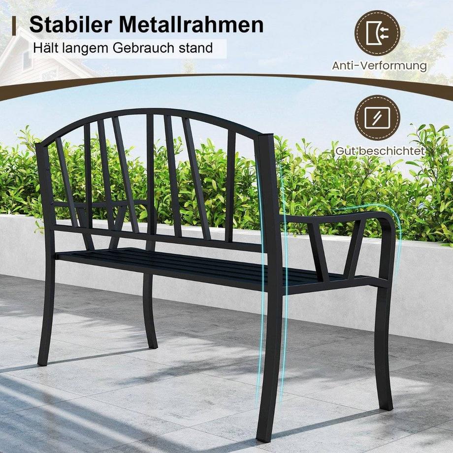 Northix Metall-Gartenbank für 2-3 Personen  