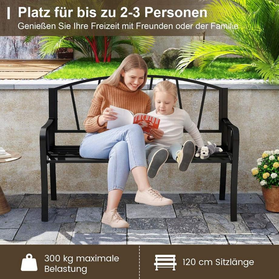 Northix Metall-Gartenbank für 2-3 Personen  