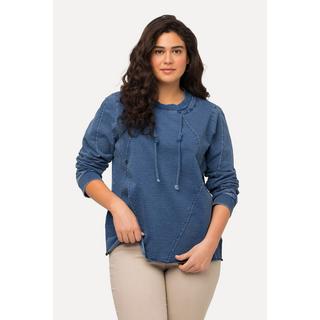 Ulla Popken Cuciture Decorative Orli Non Rifiniti Girocollo Maniche Lunghe Felpa  