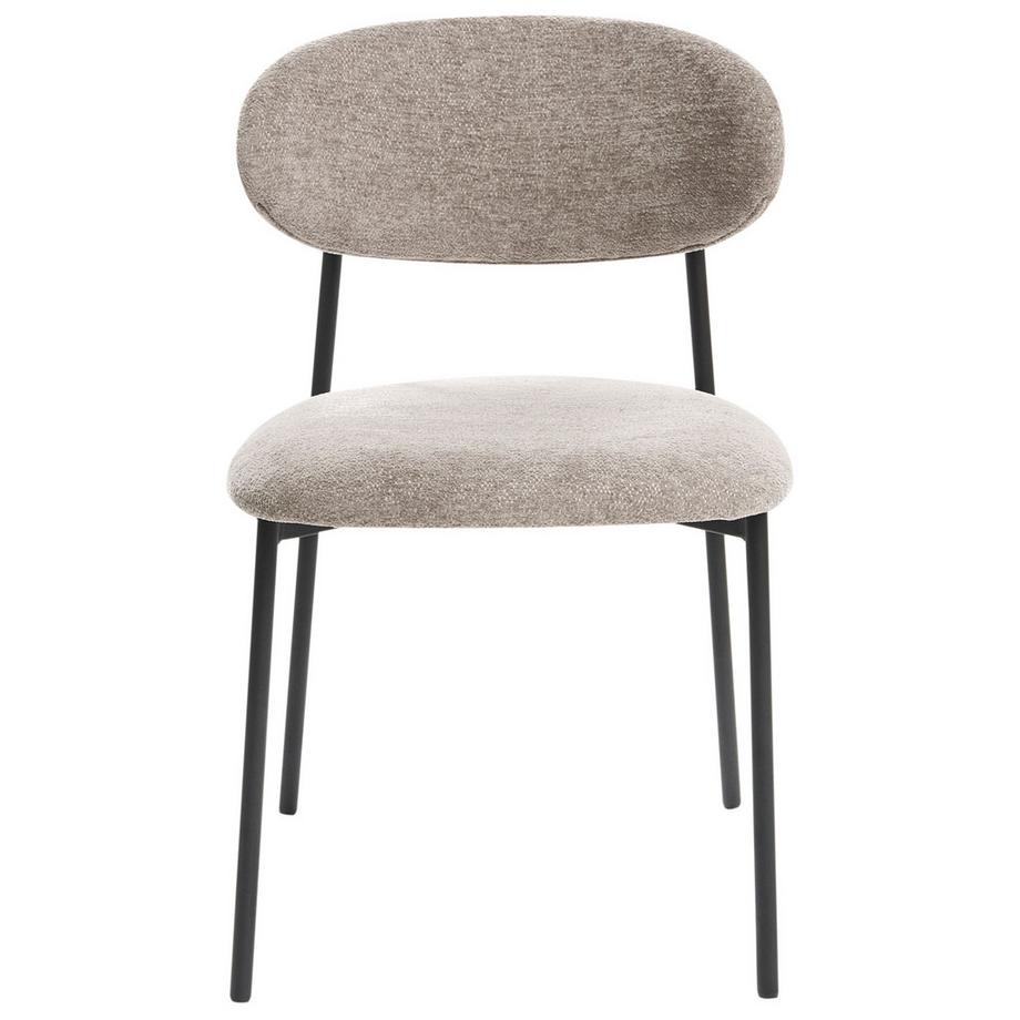 Beliani Lot de 2 chaises de salle à manger en Tissu chenille  COWLEY  