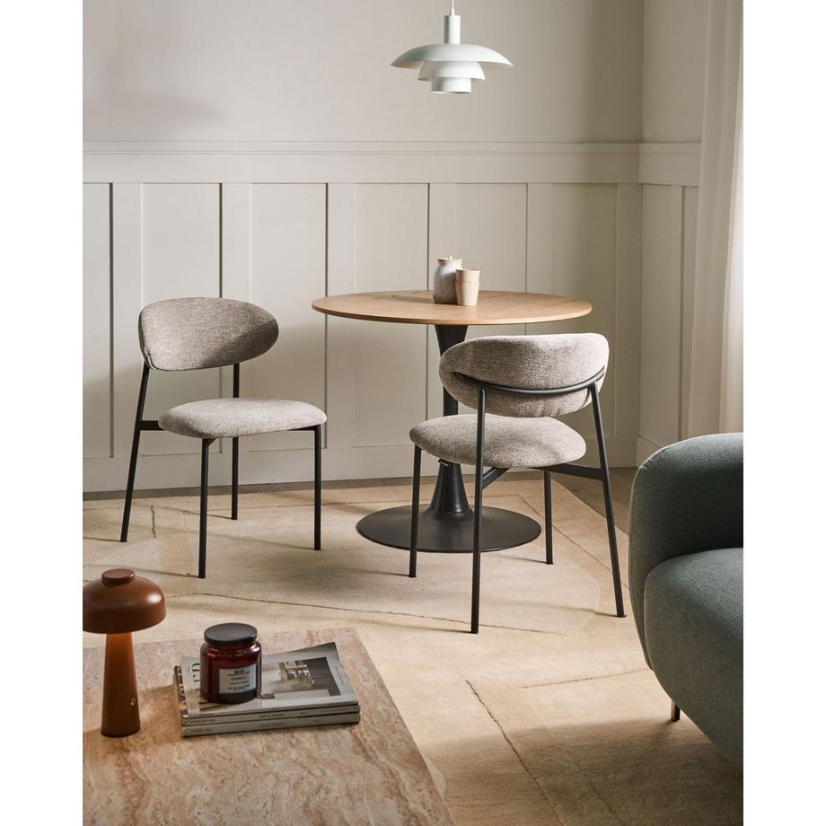 Beliani Lot de 2 chaises de salle à manger en Tissu chenille  COWLEY  