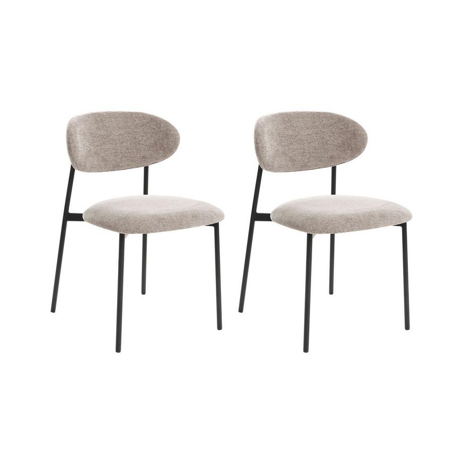 Lot de 2 chaises de salle à manger en Tissu chenille  COWLEY