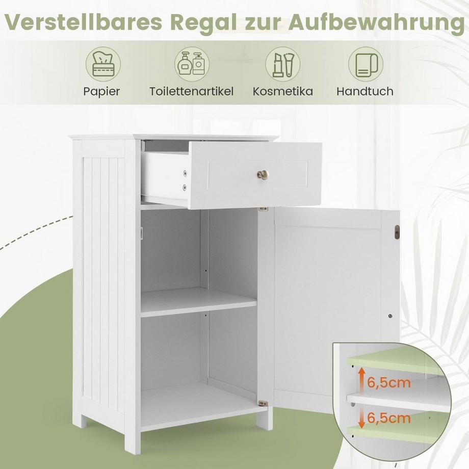 Meuble de Salle de Bain Armoire avec Tiroir et Porte Meuble de Rangement