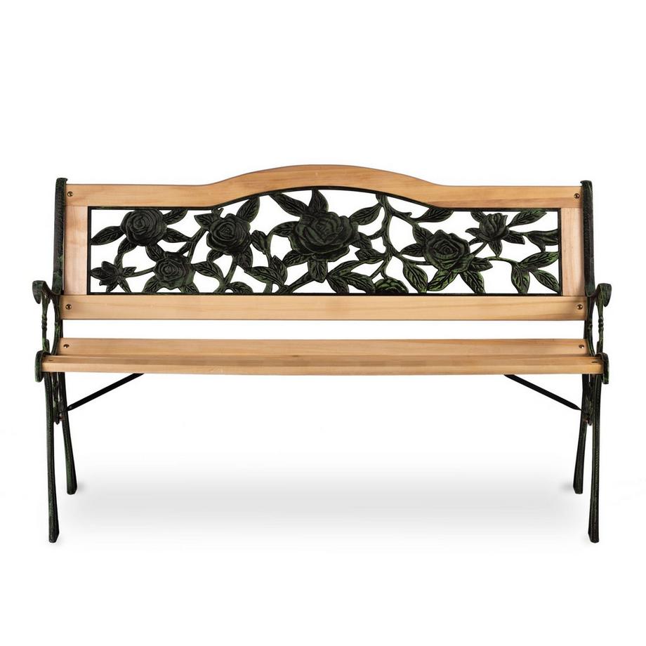 B2X Parkbank mit Rückenlehne 123,5 x 74 x 48 cm Gardi Rose Sofotel  