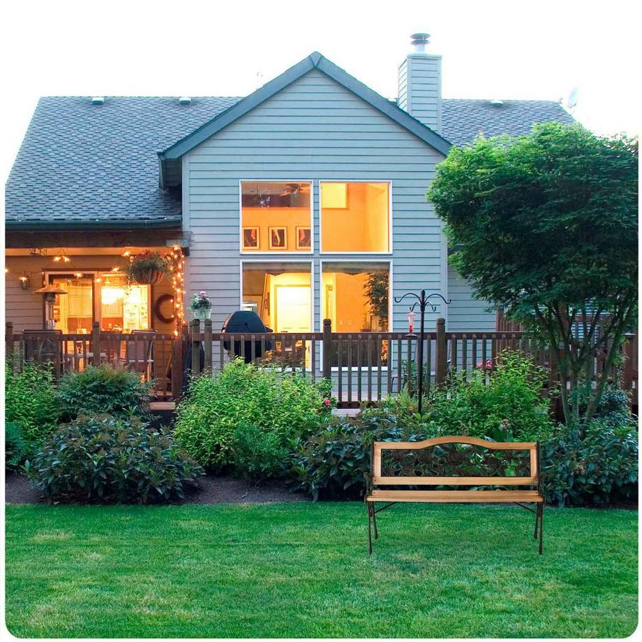 B2X Parkbank mit Rückenlehne 123,5 x 74 x 48 cm Gardi Rose Sofotel  