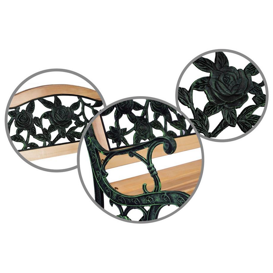 B2X Parkbank mit Rückenlehne 123,5 x 74 x 48 cm Gardi Rose Sofotel  