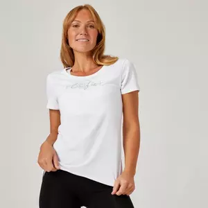 T-Shirt Coton Extensible Blanc avec Imprimé