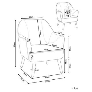 Beliani Fauteuil en Polyester Rétro LOKEN  