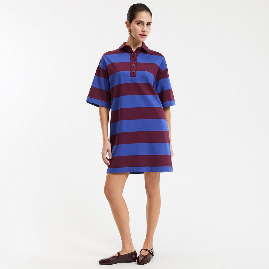 La Redoute Collections Abito a righe con colletto polo  