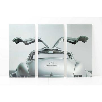 Quadro Trittico di vetro Oldtimer Back 160x240cm