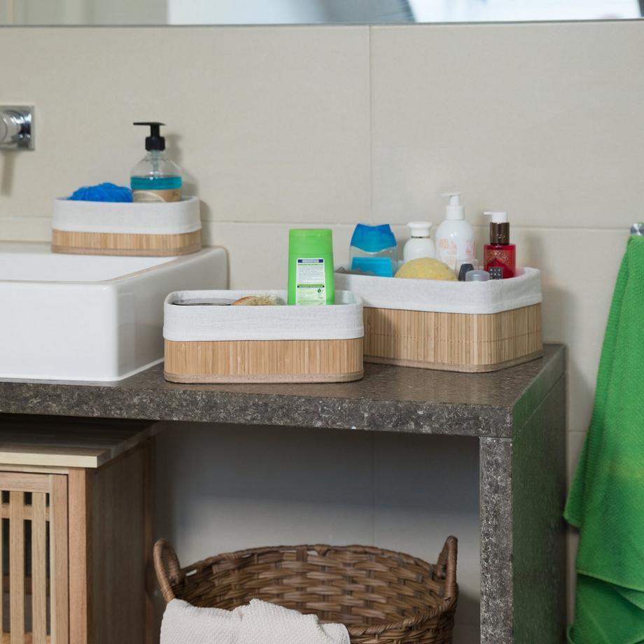 B2X Panier de rangement salle de bain 3 pièces  