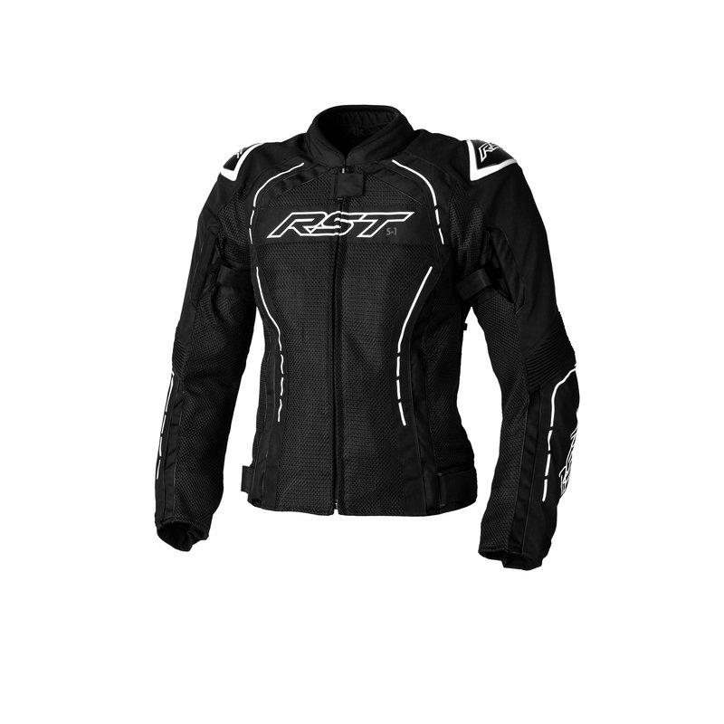 Image of Textil-motorradjacke Frau S1 Mesh Ce Unisex Schwarz/Weiss XS