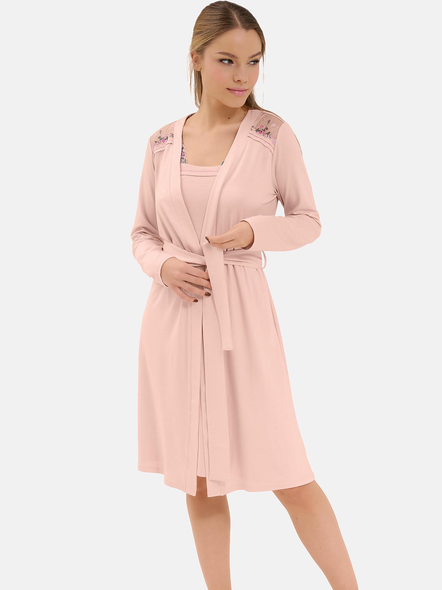Image of Negligé Mit Langen Ärmeln Mirabelle Damen Altrosa XL
