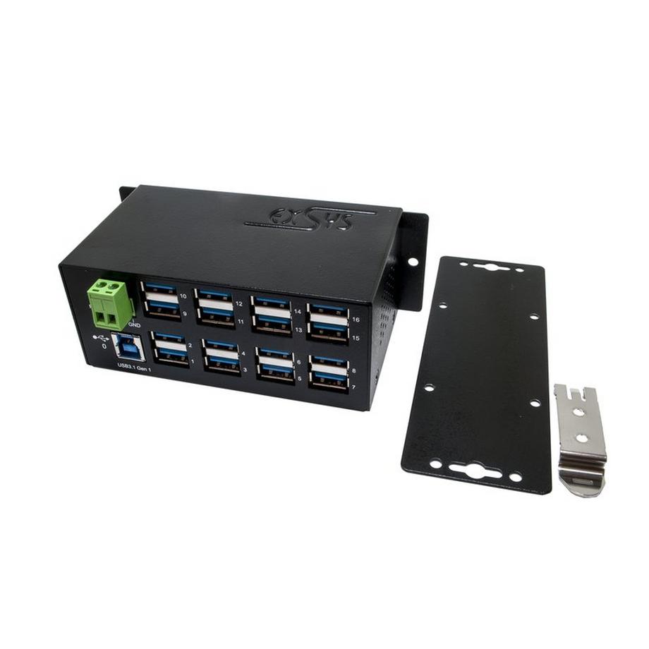 EXSYS EX-1113HMS Schnittstellen-Hub USB 3.2 Gen 1 (3.1 Gen 1) Type-B 5000 Mbit/s Schwarz
