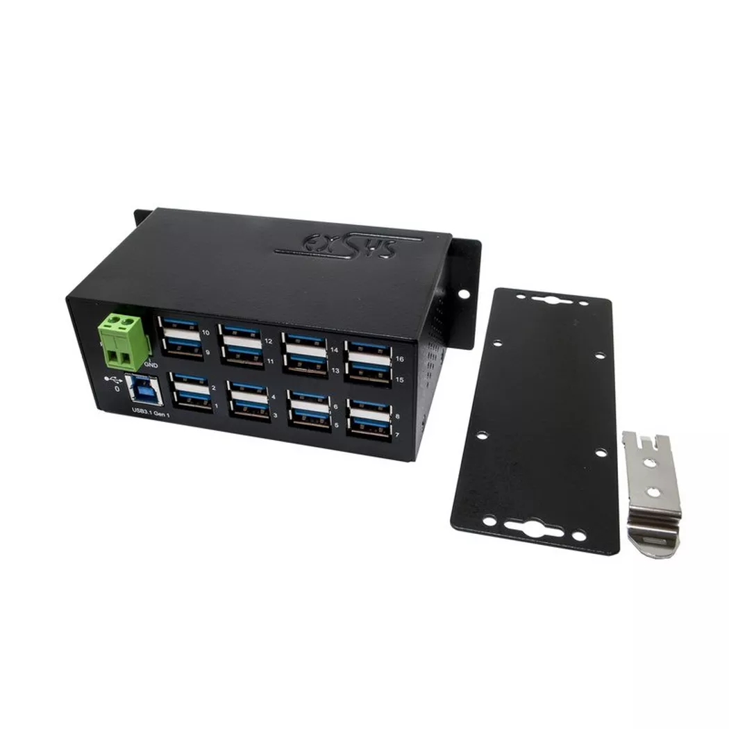 Exsys EX-1113HMS - Hub - 16 x USB 3.1 Gen 1 - an DIN-Schiene montierbar