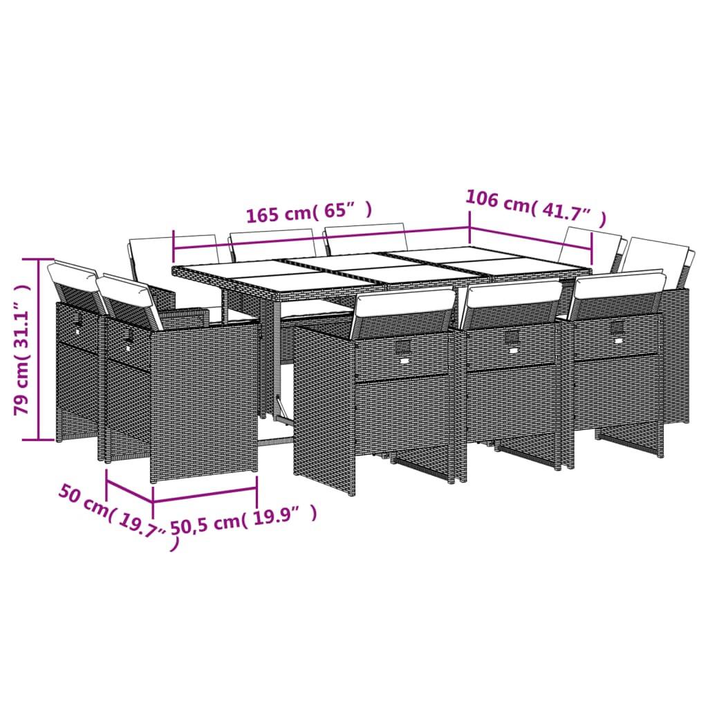 VidaXL Ensemble de salle à manger de jardin rotin synthétique  