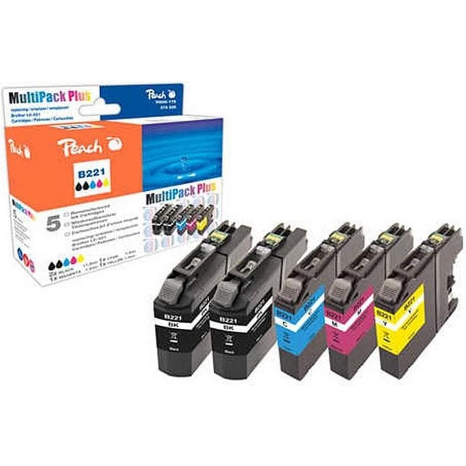 Peach  Tinte Brother LC-221 Multipack je 1x bk, c, y, m + 1x bk gratis 