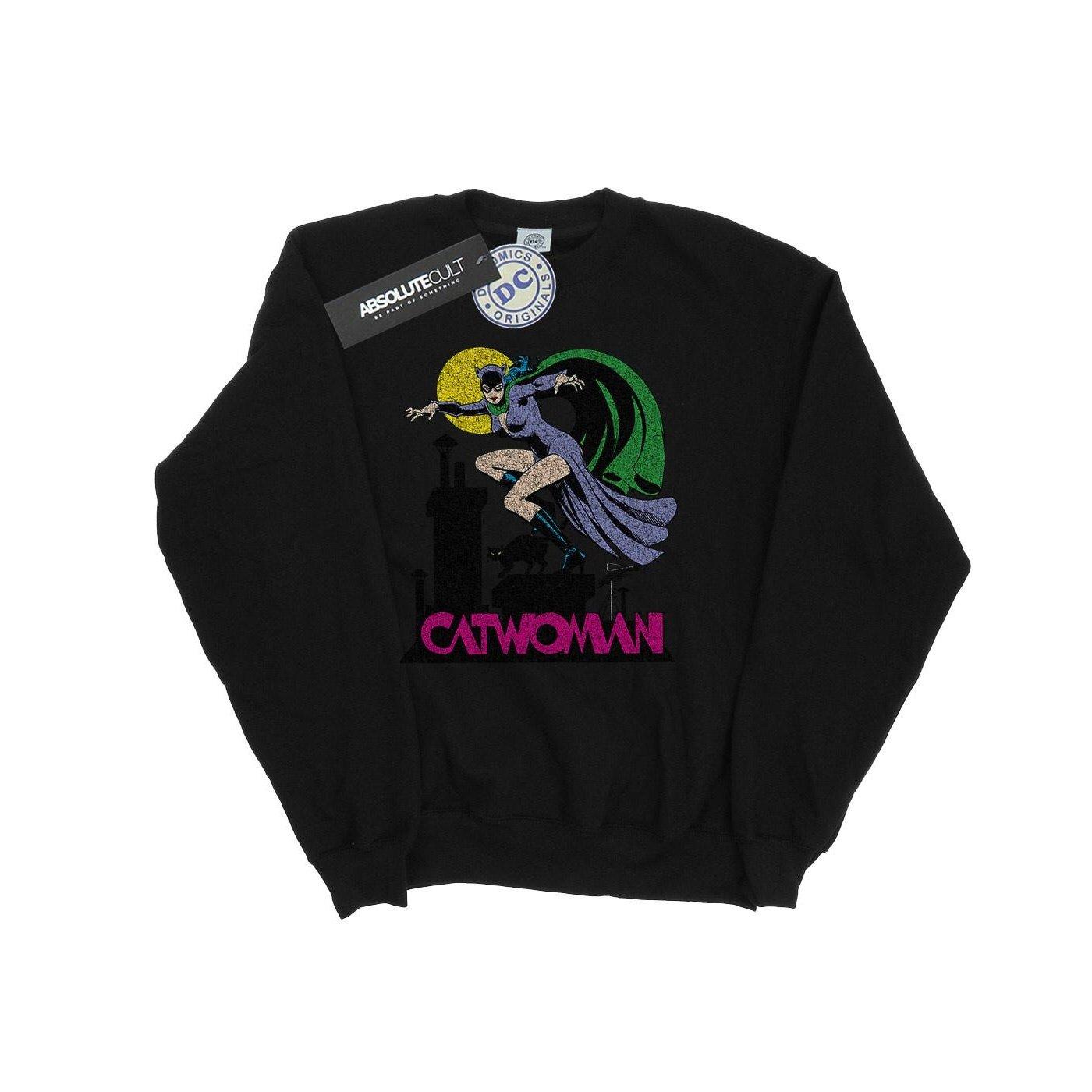 Image of Catwoman Crackle Logo Sweatshirt Jungen Schwarz 140/146