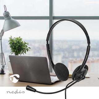 Nedis  PC -Headset | On-Ear | Stereo | USB Typ-A / USB Typ-C ™ | Faltbares Mikrofon | Schwarz 