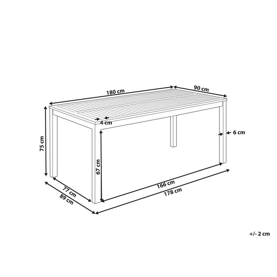 Beliani Gartentisch aus FSC® zertifiziertes Akazienholz Rustikal OMBRIANO  