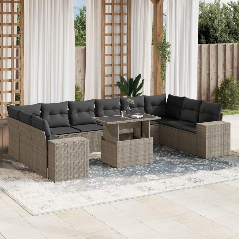 VidaXL set divano da giardino Polirattan  