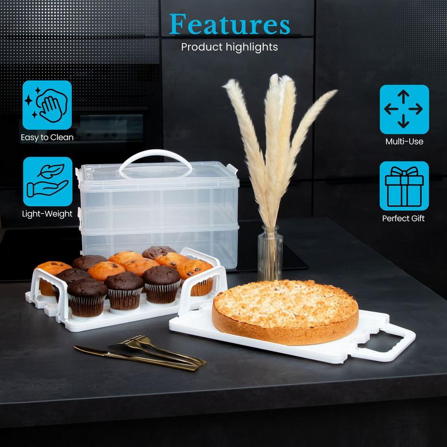 Intirilife Contenitore Per Il Trasporto Di Torte E Cupcake  