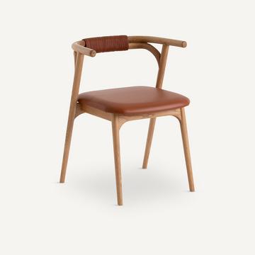 Fauteuil de table chêne/cuir