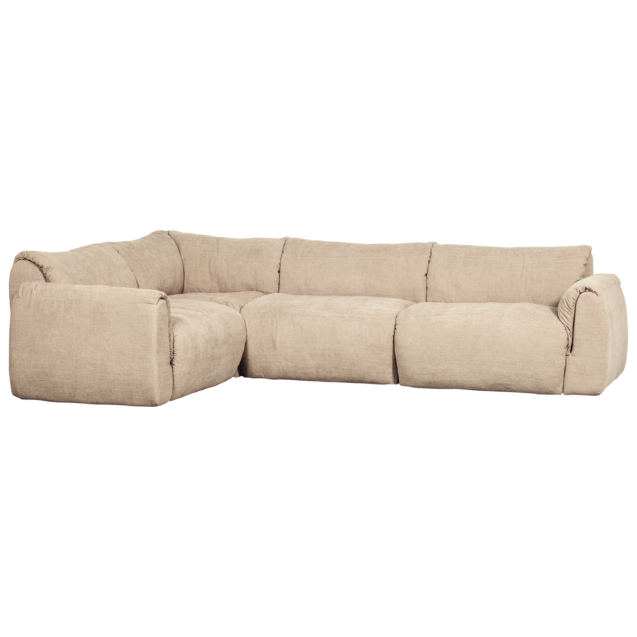 Ecksofa Baggy links gewebte Chenille sand 301x210