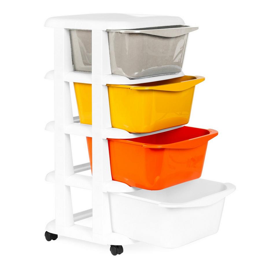 Northix Organisateur de rangement avec 4 tiroirs coulissants, pieds à roulettes  