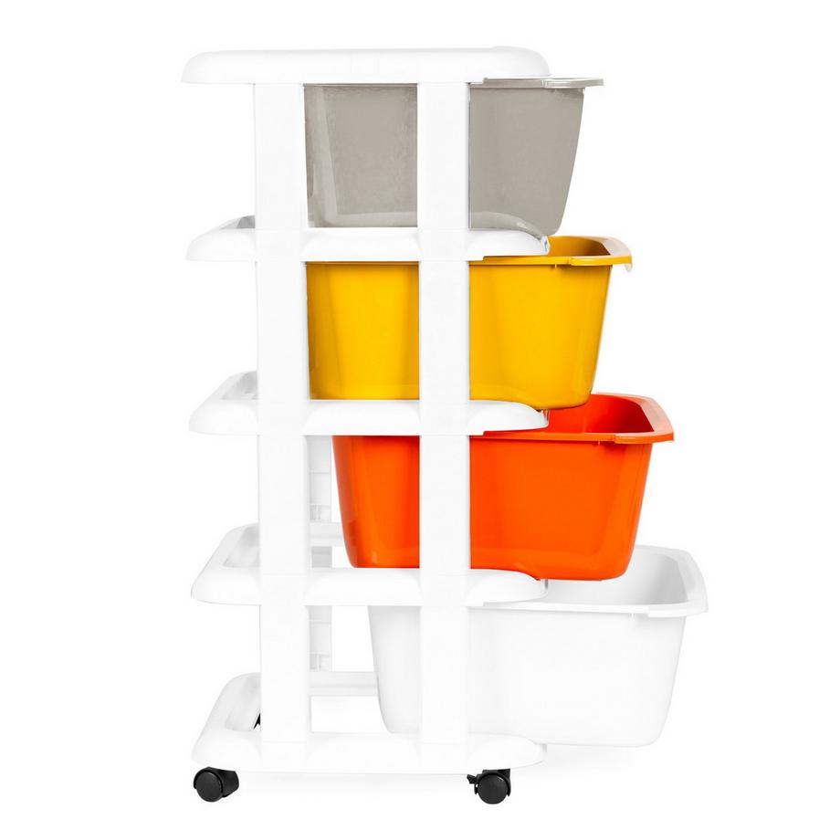 Northix Organisateur de rangement avec 4 tiroirs coulissants, pieds à roulettes  