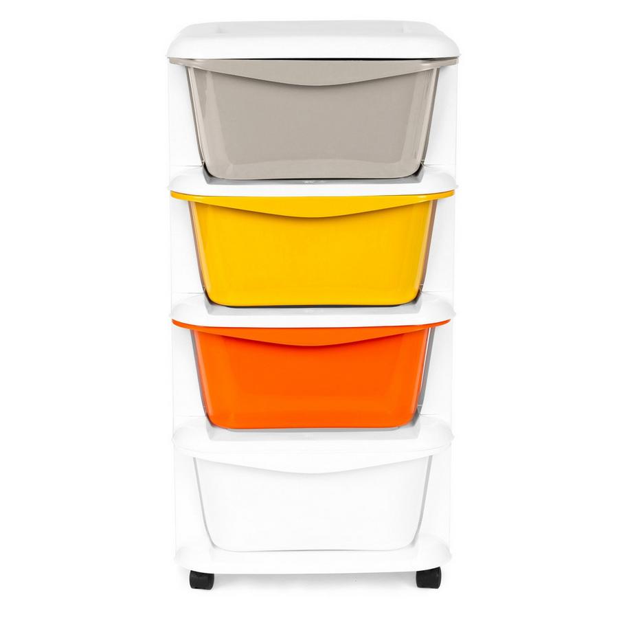 Northix Organisateur de rangement avec 4 tiroirs coulissants, pieds à roulettes  