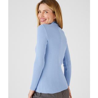 Damart  Pull-chaussette col montant unis et rayés, 50% laine mérinos. 