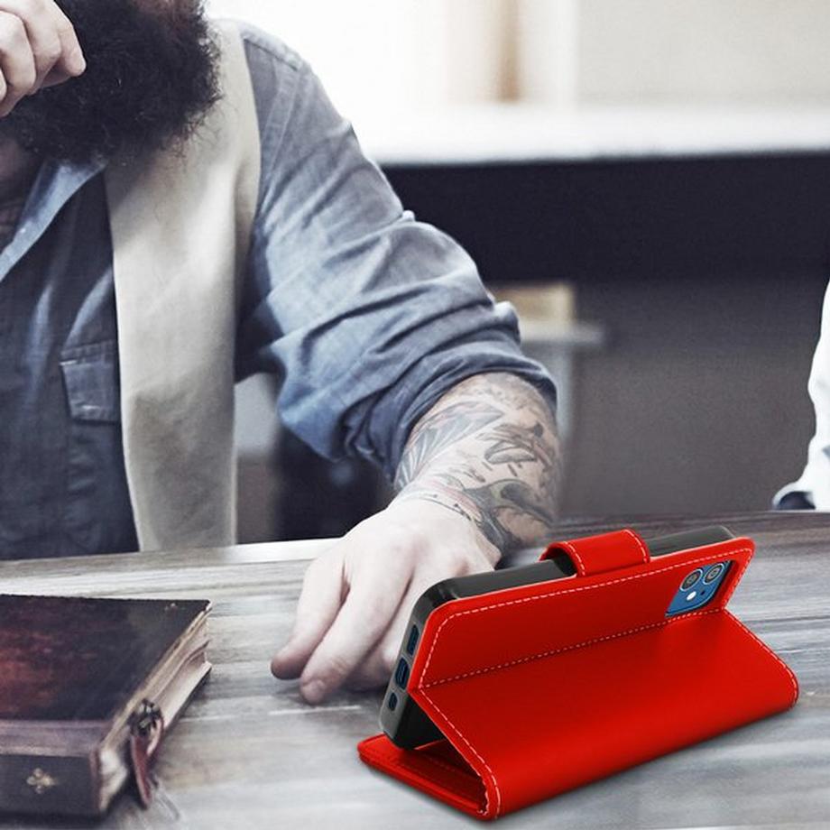 Avizar  Étui iPhone 12 Mini Portefeuille Rouge 