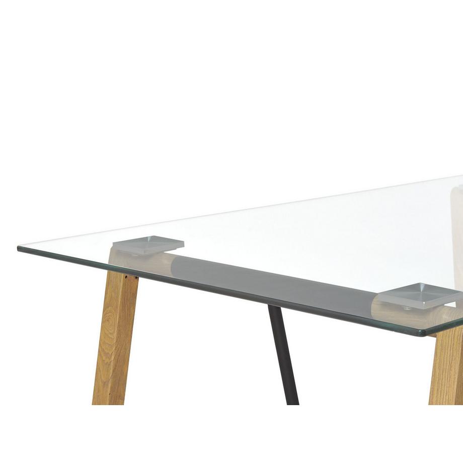 Beliani Tavolo da pranzo en Vetro temperato Moderno TACOMA  