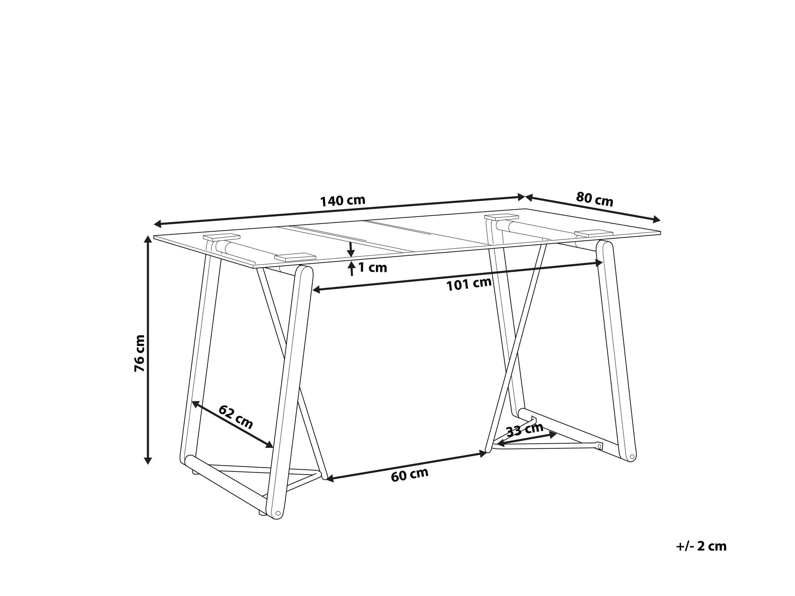 Beliani Table de repas en Verre de sécurité Moderne TACOMA  