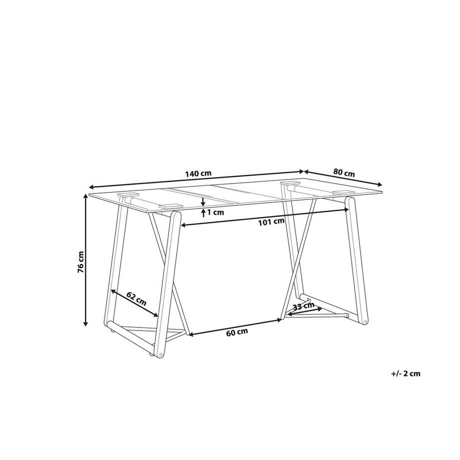 Beliani Tavolo da pranzo en Vetro temperato Moderno TACOMA  