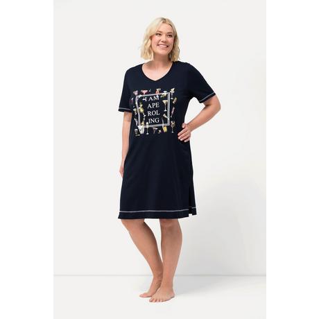 Ulla Popken  Bigshirt, bedruckt, V-Ausschnitt, Halbarm 