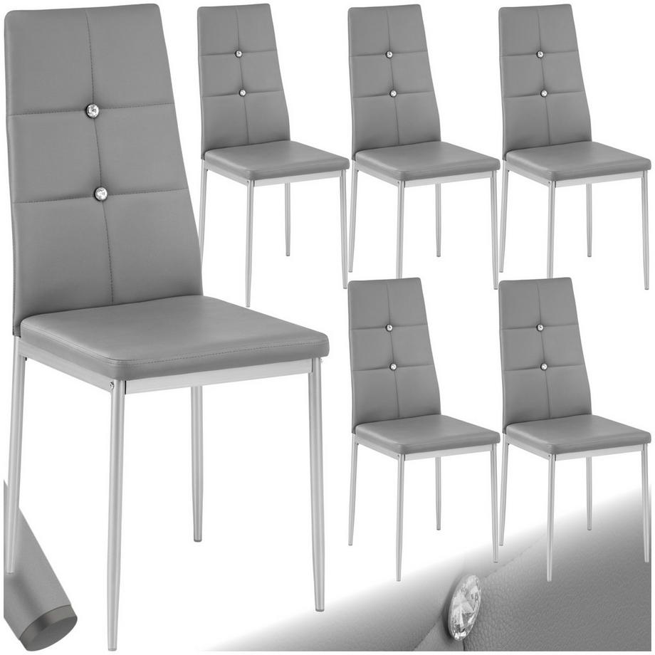 Ensemble de chaises de salle à manger JULIEN rembourré avec revêtement aspect cuir