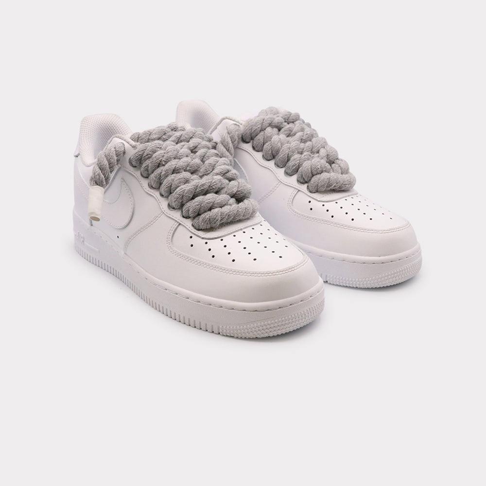 NIKE  Air Force 1 White - Rope Lace Grey 