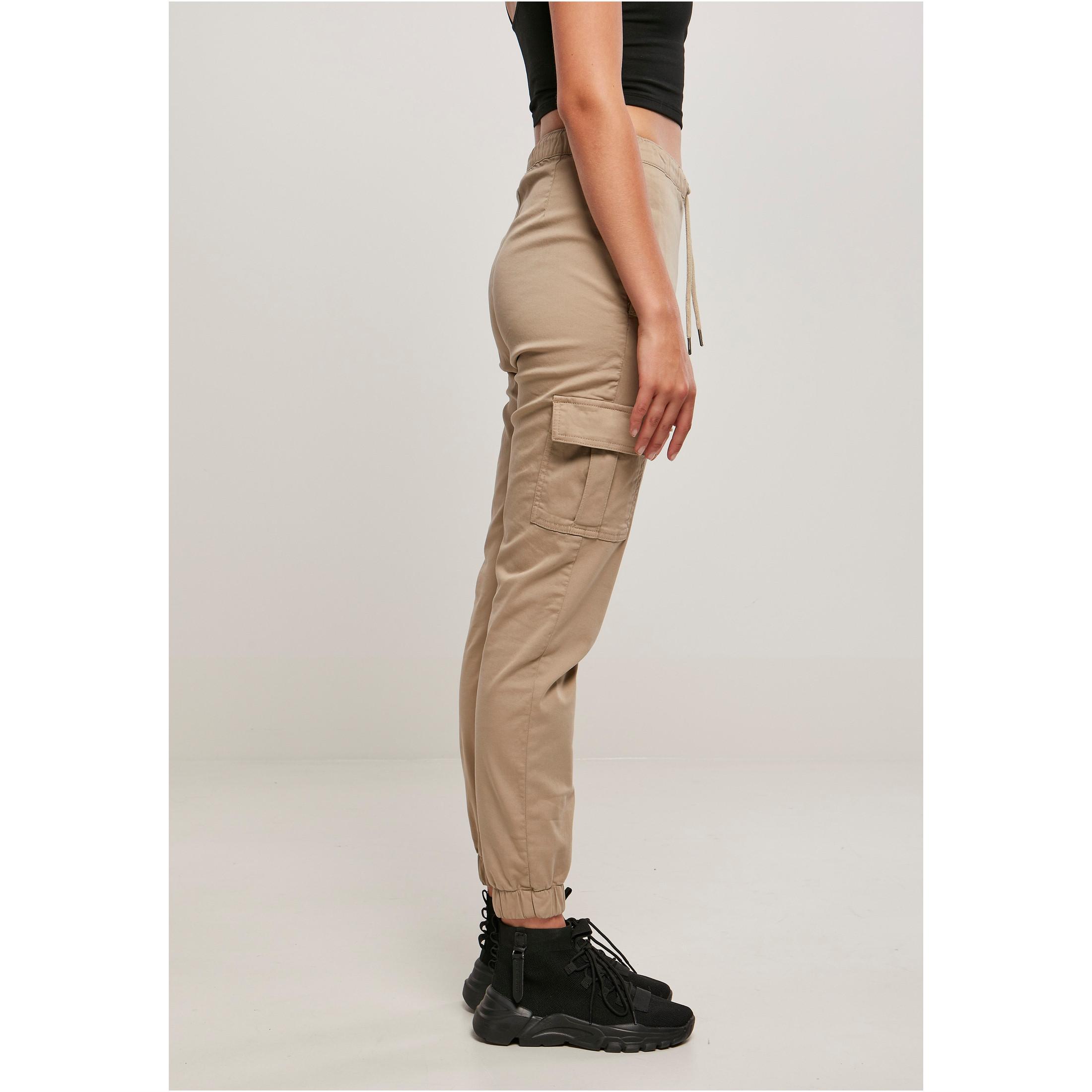 URBAN CLASSICS  bequeme cargo-jogginghose mit hoher taille damen gt 