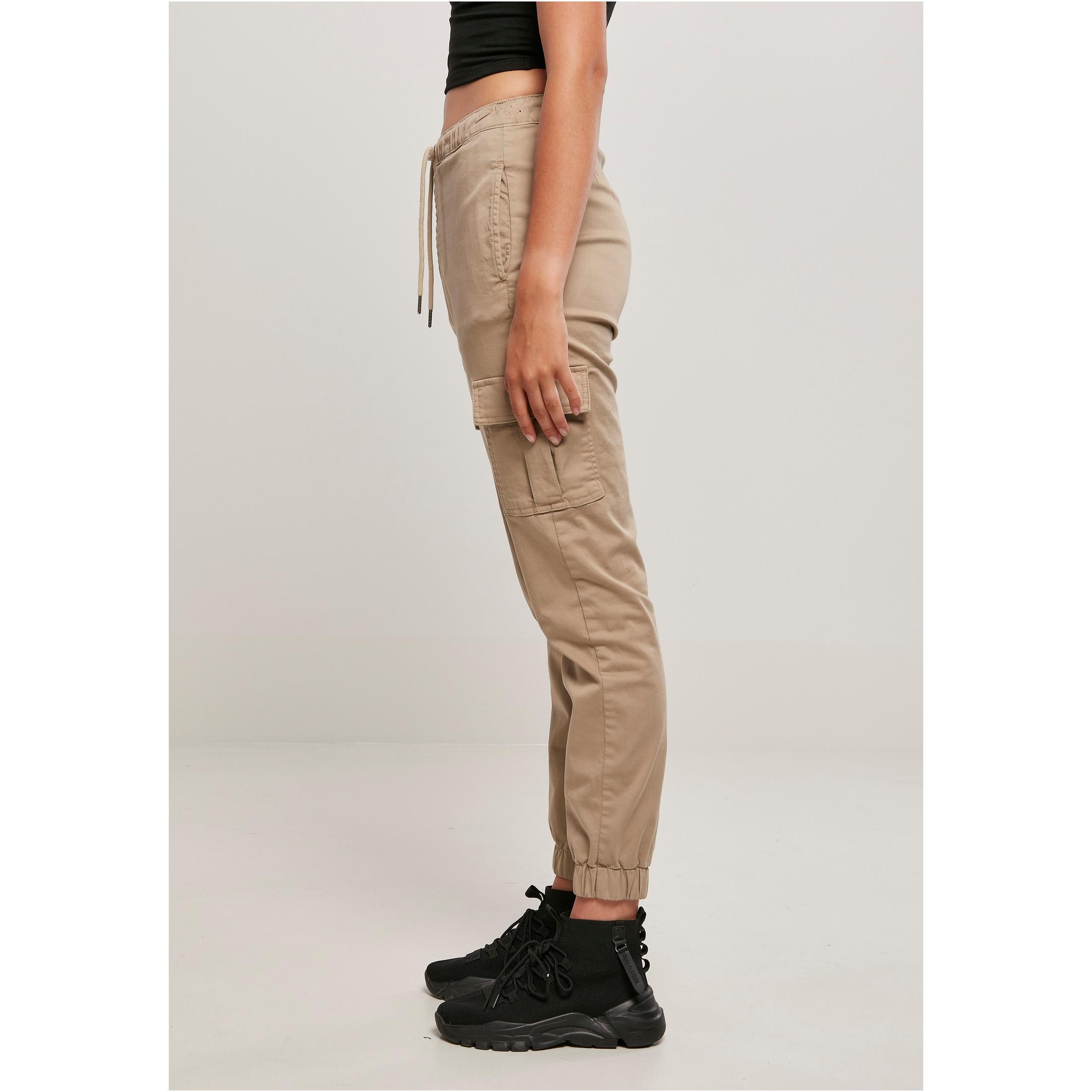 URBAN CLASSICS  bequeme cargo-jogginghose mit hoher taille damen gt 