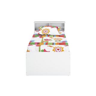 Vente-unique Letto singolo con cassetti e vani portaoggetti bianco  BORIS + materasso compreso  