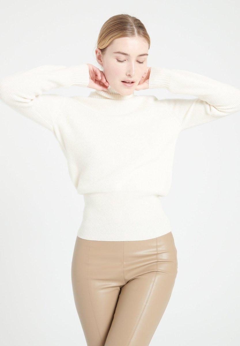Image of Lilly 21 Pullover Mit Rollkragen - 100% Kaschmir Unisex Offwhite S