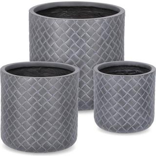 mutoni Vaso per piante Rhombus antracite (set da 3)  