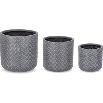 Vaso per piante Rhombus antracite (set da 3)