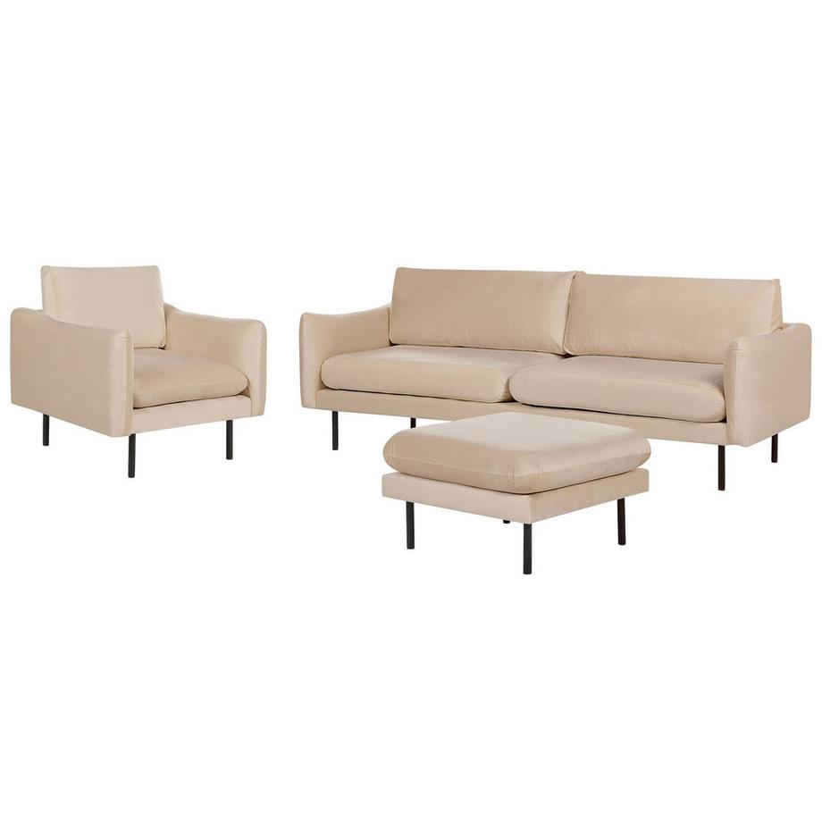 Wohnzimmer Set mit Ottomane aus Samtstoff  VINTERBRO
